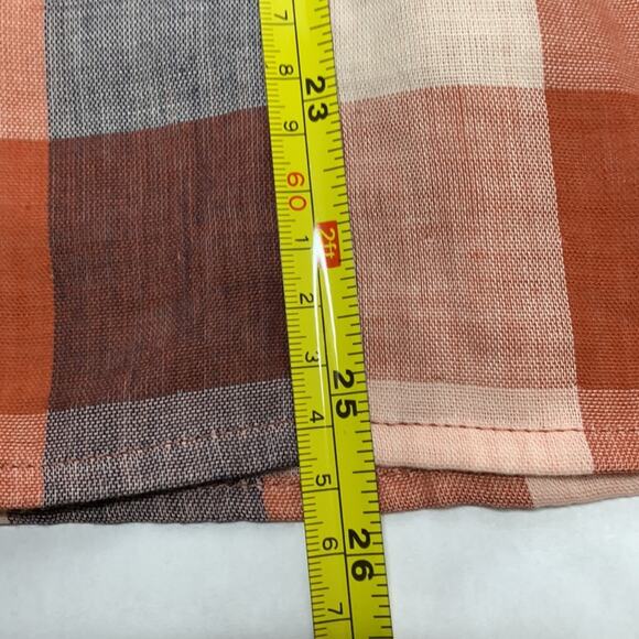 JOIE Dia Plaid Top in Cider Orange Size XL lined with a gingham print - Picture 11 of 12